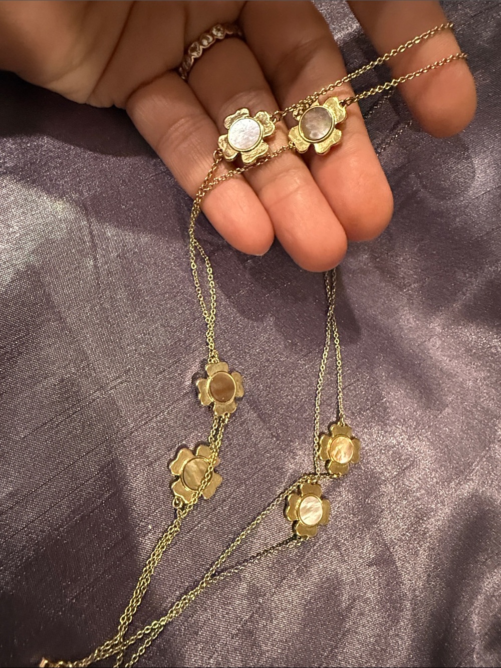 Ann Taylor Gold Flower Station Necklace - Women's Jewelry
